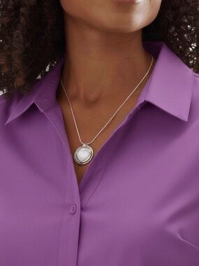 Silpada Mother of Pearl Heart Necklace Sterling Silver .925 NWT